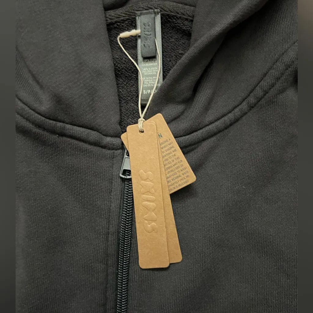 SKIMS Womens S French Terry Hoodie Full Zip Ash Sz Small - Image 3