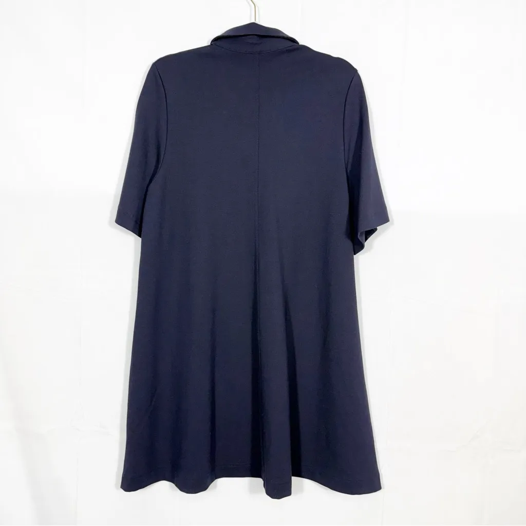 COS Jersey Polo Mini Dress Navy Blue Minimalist Contemporary Academia - Image 5
