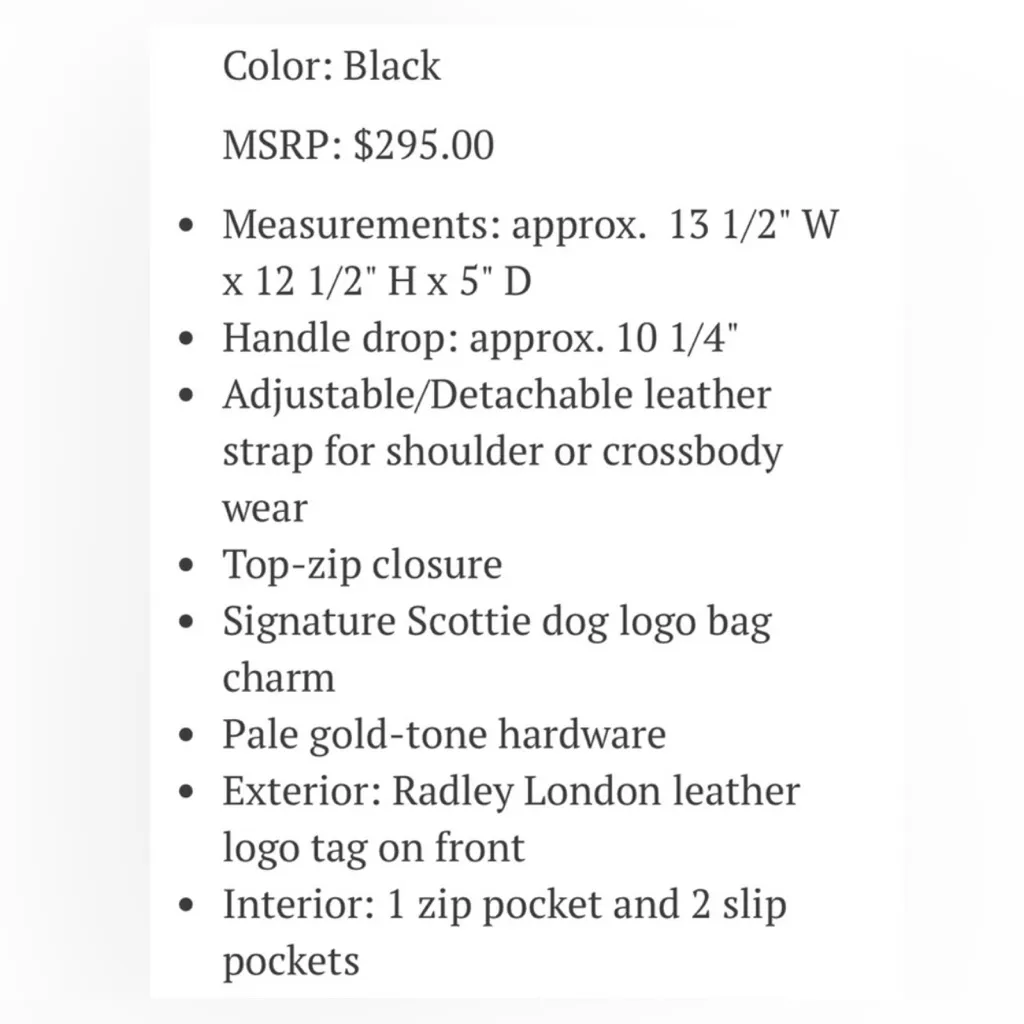 Radley London Southwark Park Leather Hobo Bag, black, NWOT - Image 15