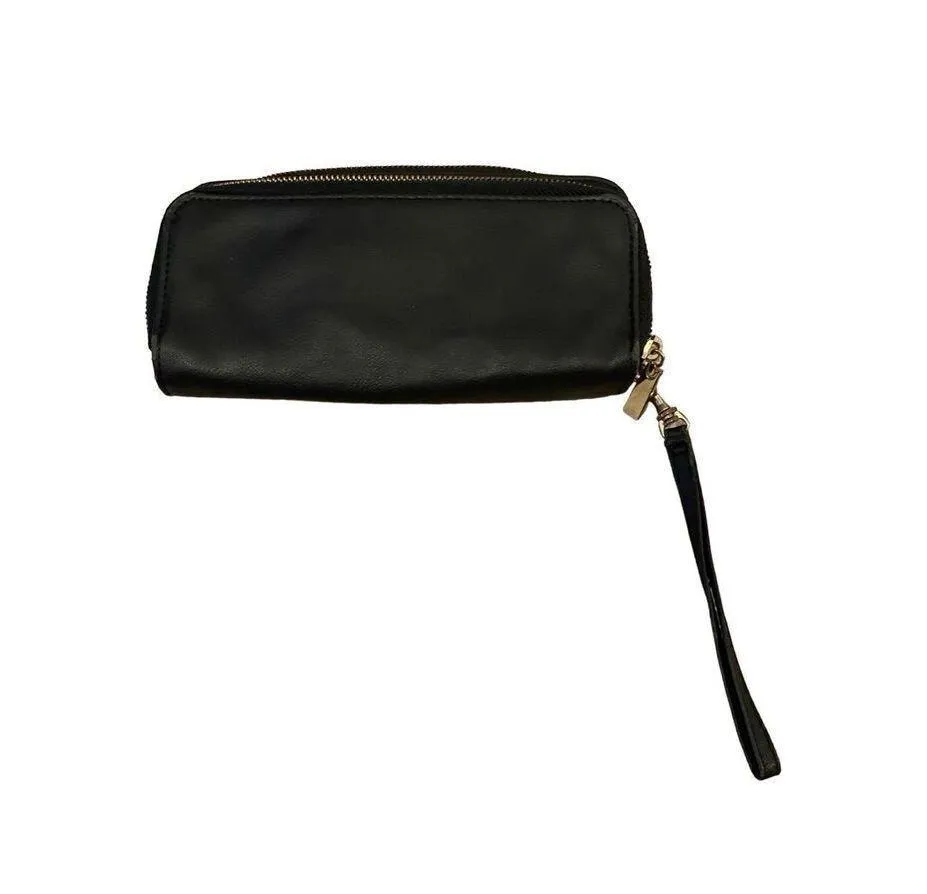 Black Billfold Wallet Clutch Wristlet Travel Vacation Everyday - Image 2