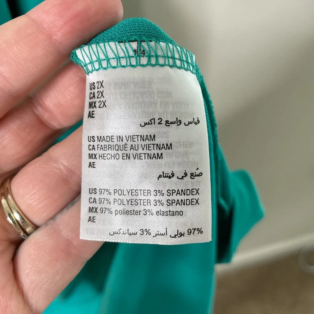 Alfani Teal Sleeveless Tulip Hem Dress 2X G6 - Image 7