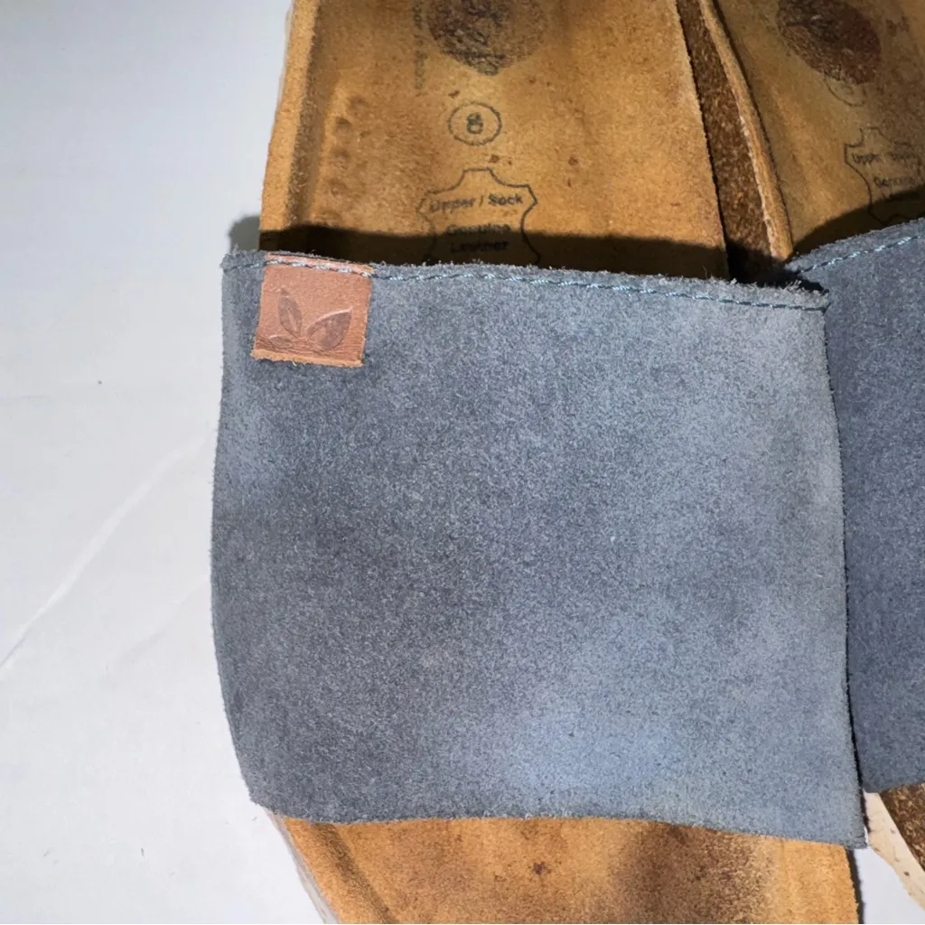 Biostep Blue Suede Leather Slide Slip On Cork Footbed Size 8 Comfort Casual - Image 8
