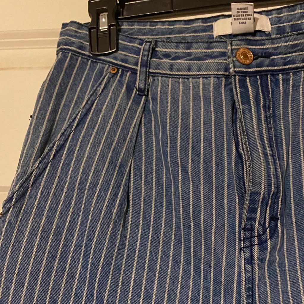 Forever 21 Navy and White Striped Jeans - Image 2