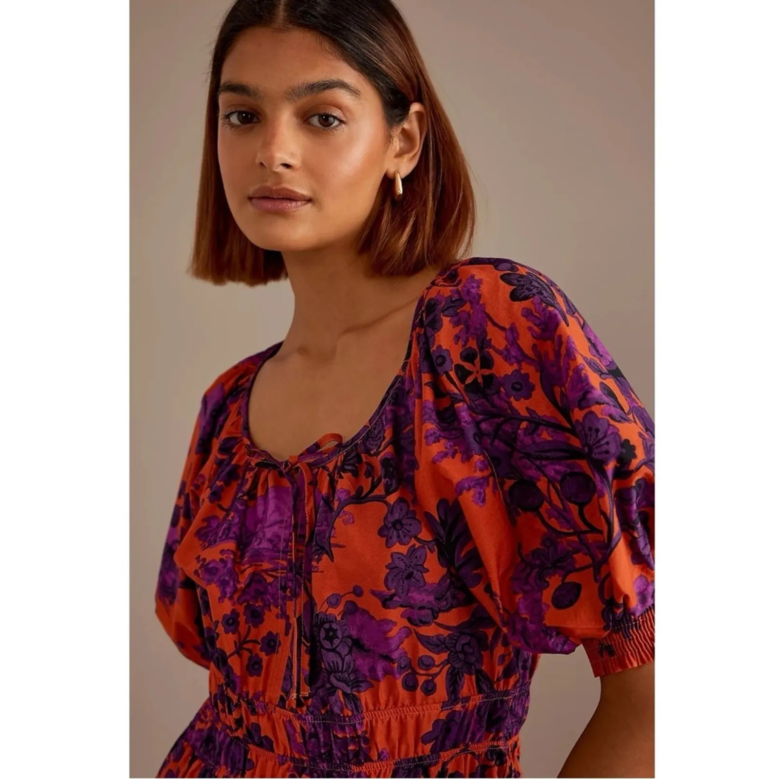 Anthropologie The Somerset Maxi Dress: Puff-Sleeve Edition Size Large Floral - Image 6