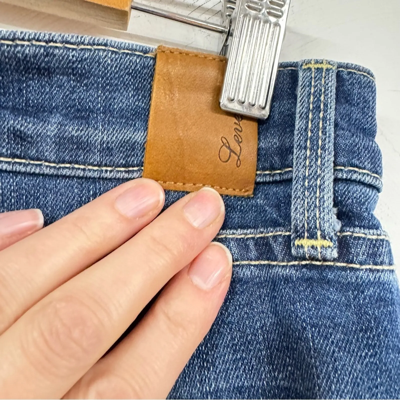 Level 99 Button Fly High Rise Skinny Jeans Womens 31 Blue Denim Anthropologie - Image 9