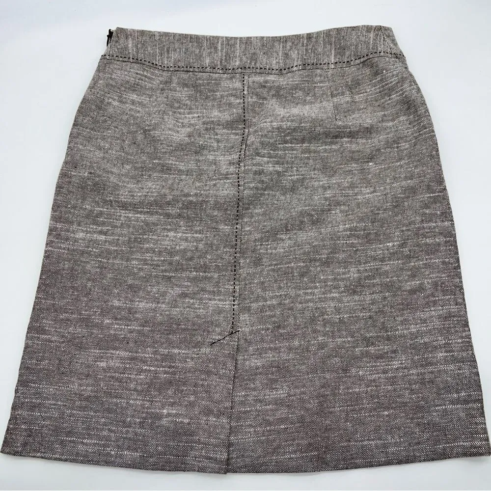 Merona Women's Linen/Cotton Tweed Pencil Skirt with Brown Top Stitching-Size 6 - Image 2