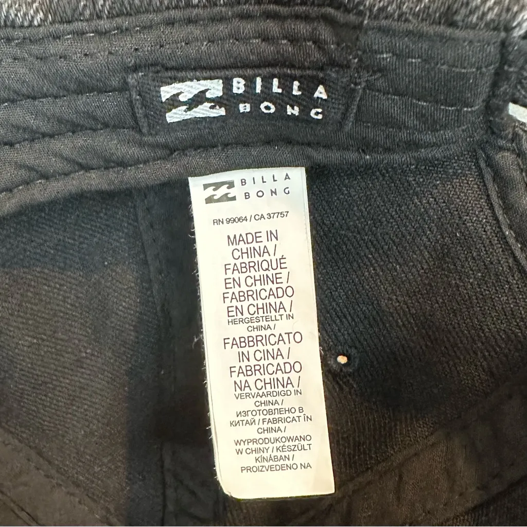 NWOT Billabong Dad Cap Black Denim Washed Strapback Hat - Image 10