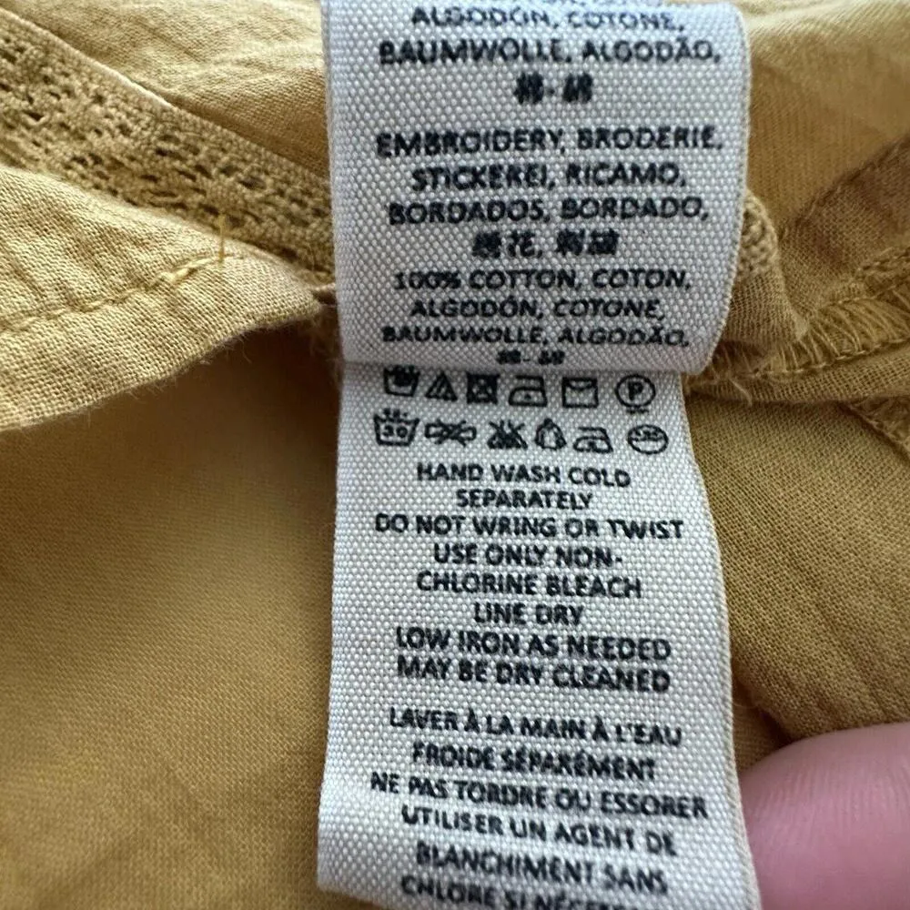 Free People Yellow Open Tie Front Shrug  Shirt Top Sz Extra Small XS Women’s - Image 11