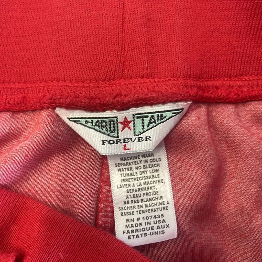 Hard Tail Red Terry Shorts Size L - Image 4