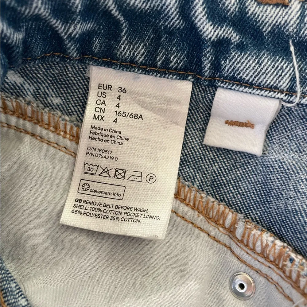 Divided Paper Bag Waist Denim Skirt - Image 4