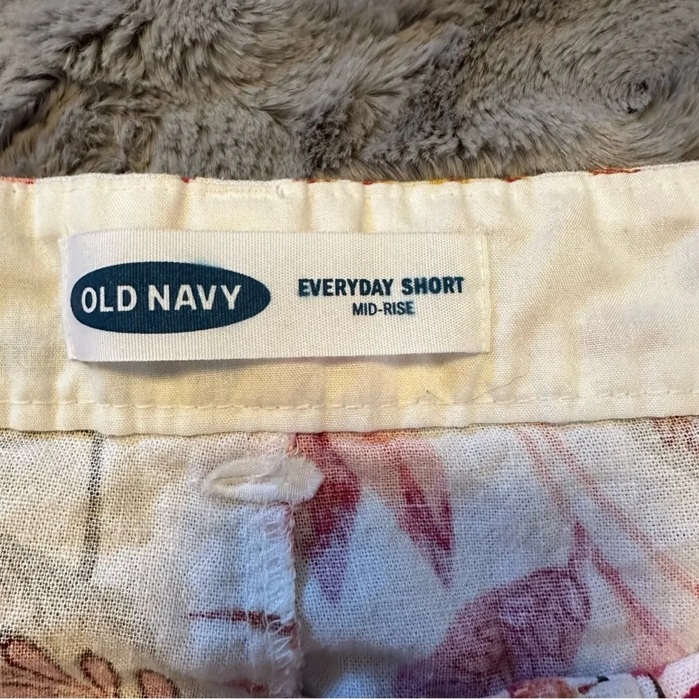 Old Navy Shorts Womens 18 Multicolor Floral Linen Blend Everyday Short Preppy - Image 9