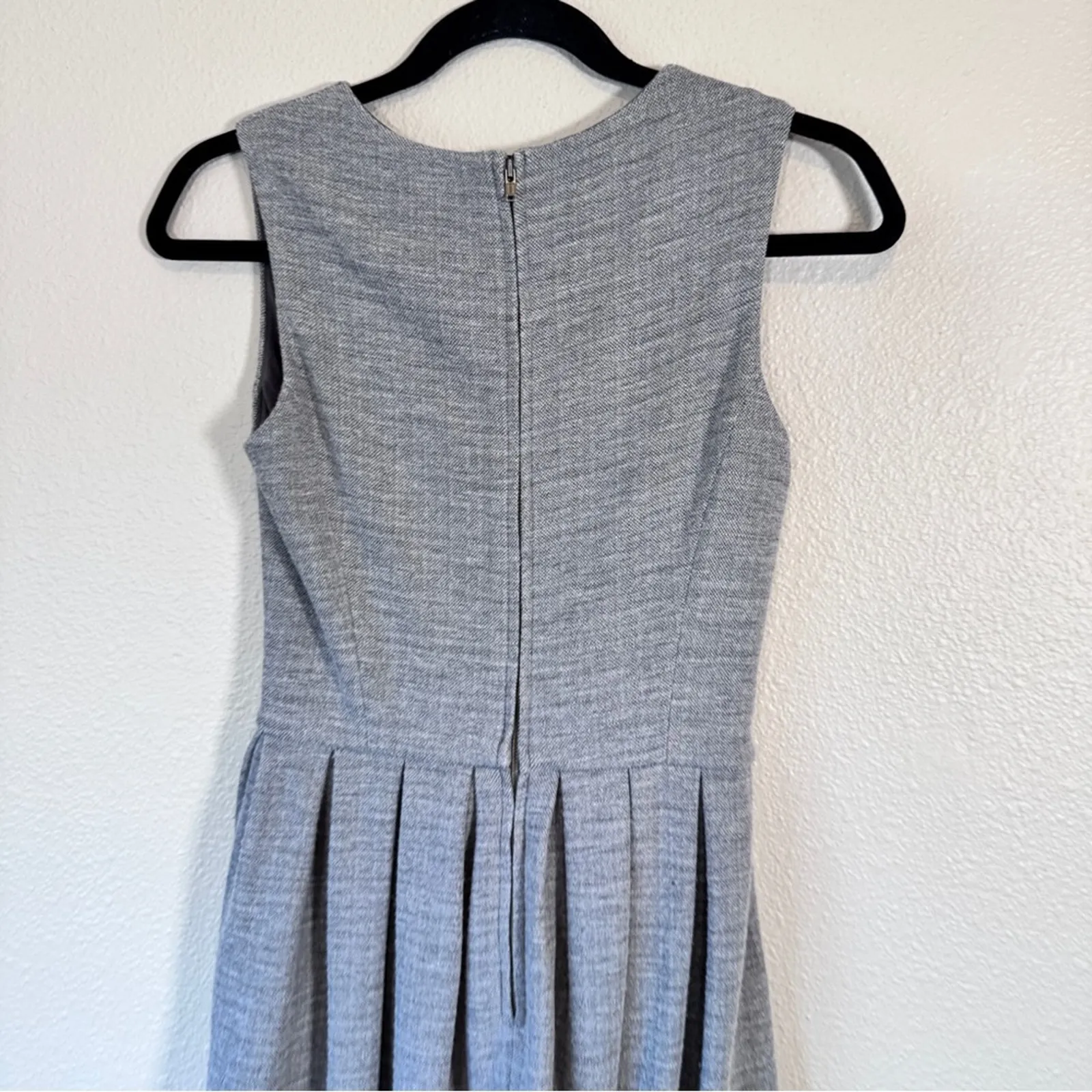 Talula Aritzia Grey Fit & Flare Mini Dress Women 2 Preppy Sleeveless Skater Twee - Image 7