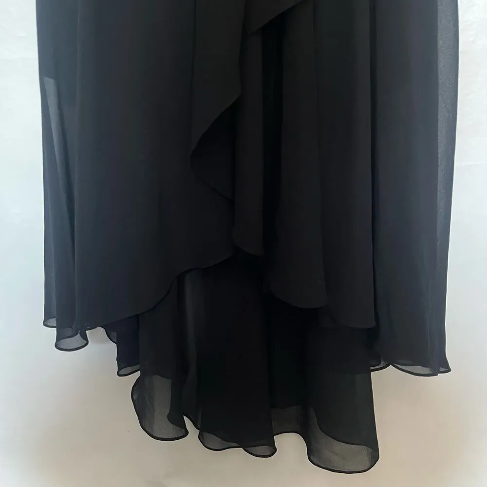 Vtg Y2K Alex Evenings Beaded Dress Sz 10 Whimsigoth Flapper Formal Sheer Hanky - Image 4