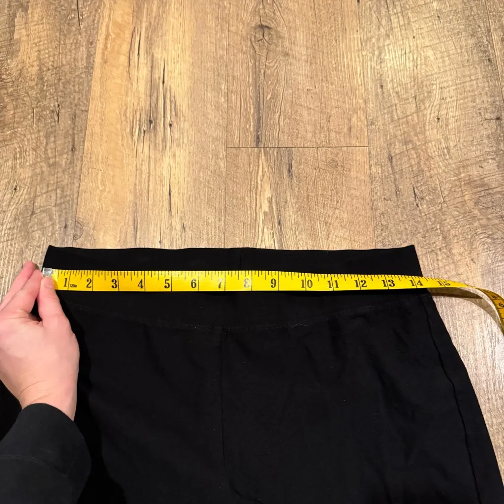 Eileen Fisher Black Stretchy Capris Elastic Waistband XS Viscose Blend - Image 4