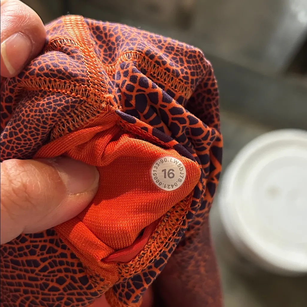 Lululemon Wunder Train High-Rise Tight 28" Crackle Glaze Vintage Orange Larkspur - Image 5