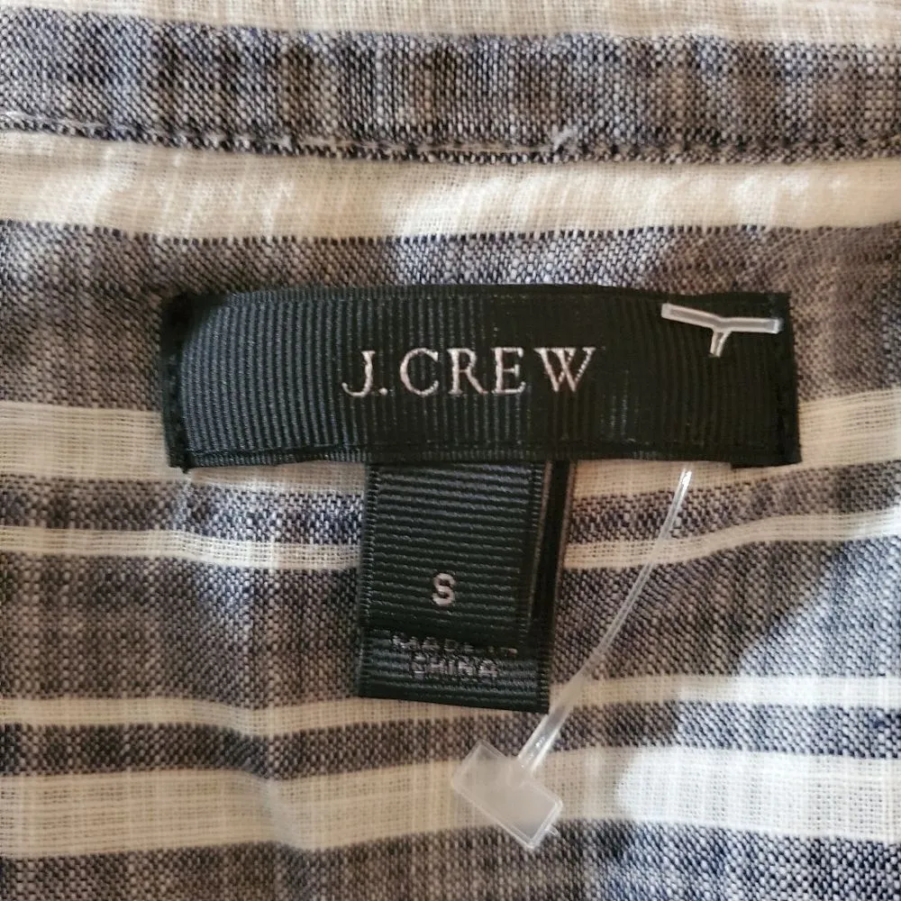 J. Crew Blue & White Striped Gauze Tunic (S) - Image 7