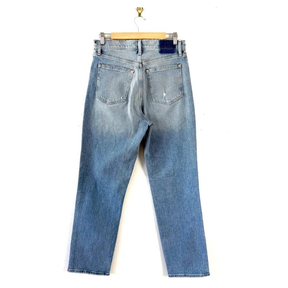 Abercrombie & Fitch The 90s Straight Ultra High Rise Distressed Jeans Blue Sz 29 - Image 5