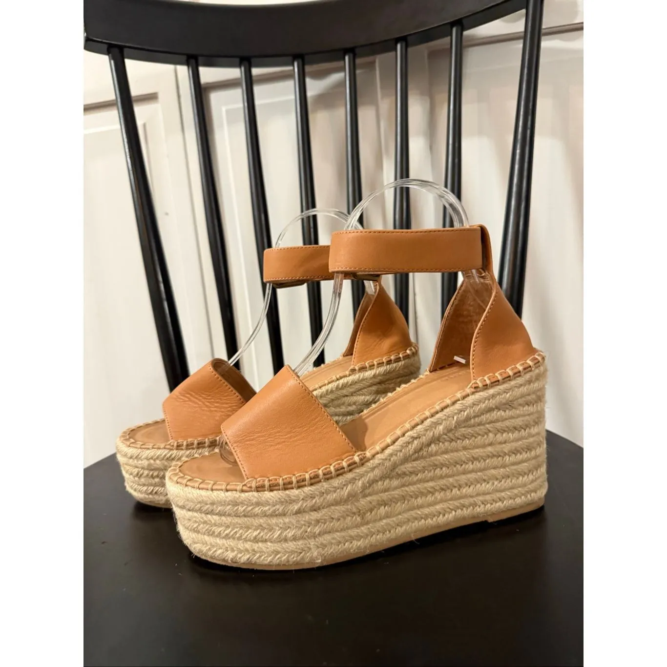Soludos platform espadrille wedge leather sandals size 6 - Image 7