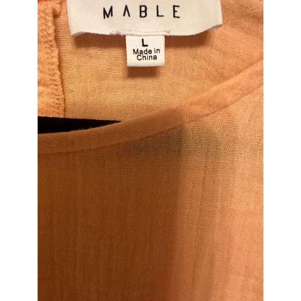 Mable renee puff sleeve babydoll dress in Orange Size Large 100% cotton - Image 4