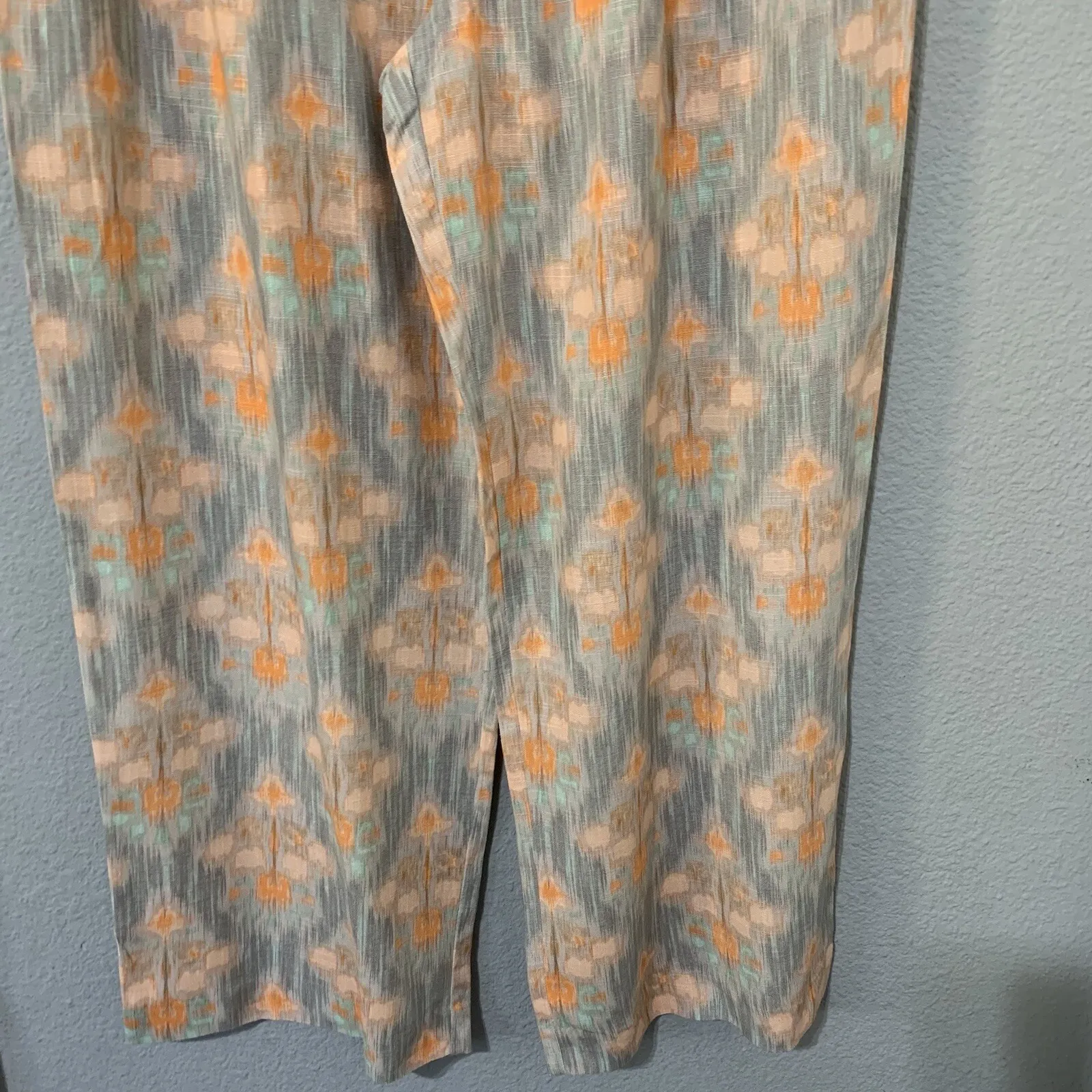 Zara New Flowy High Waist Wide Leg Printed Pants with Self Belt Size L 8372/115 - Image 5