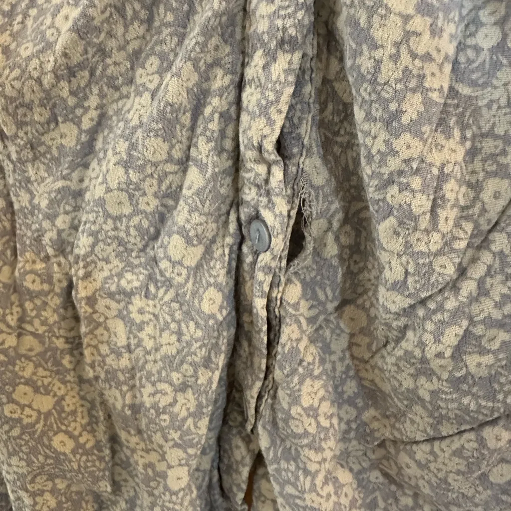 Floral Blue Long Sleeve Dress Size 2 - Image 3