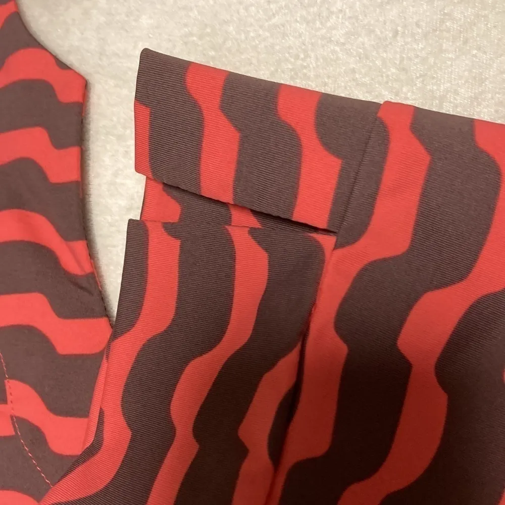 Ellie Kai Brown & Coral Wavy Stripe Dress Size 6 - Image 8