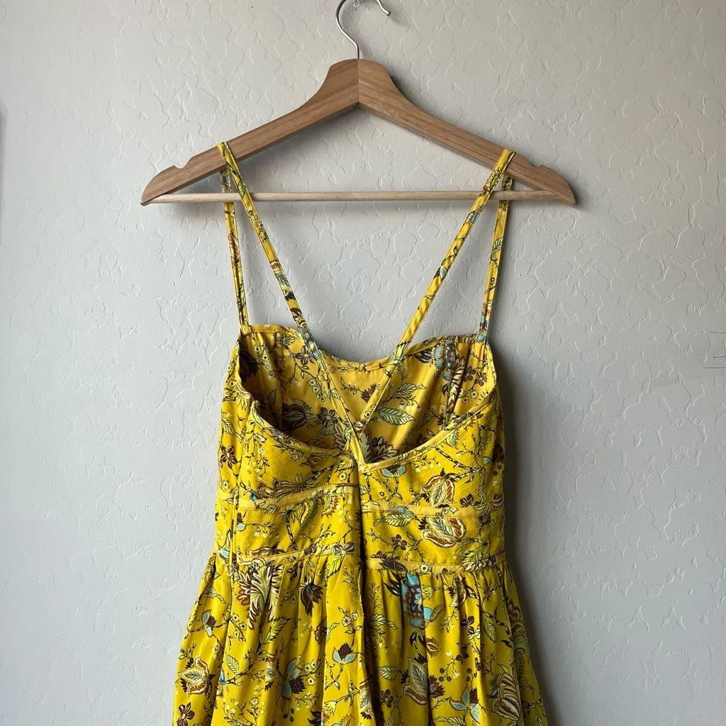 Ulla Johnson Dress Silk Floral Josanna Yellow Cut Out Midi‎ Gown Size 6 - Image 10