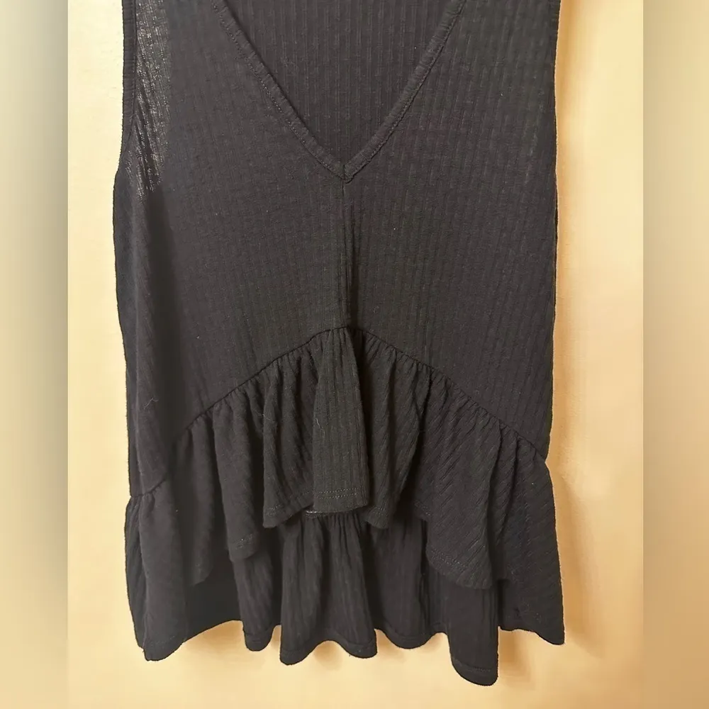 Altar'd State Black Ruffle Tank Top Small - Image 4