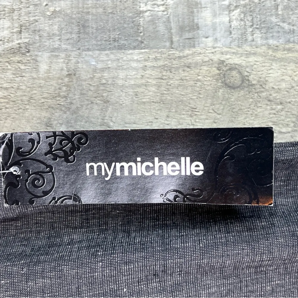 My Michelle Size 7 Cotton/Linen Blend Lightweight Gray/Black Dress Pants - Image 9