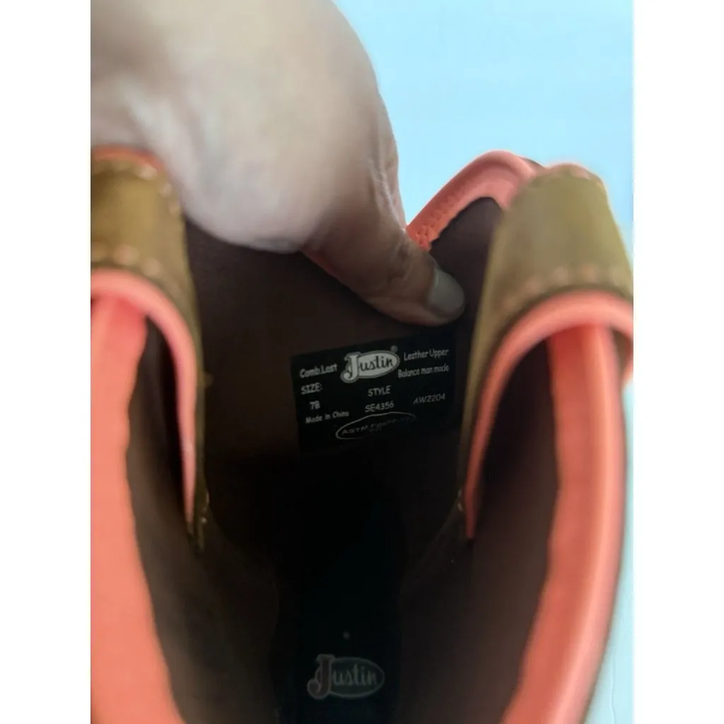 JUSTIN Women’s Trekker 11" Camo Work Boot Size 7B Waterproof Russet Brown SE4356 - Image 14