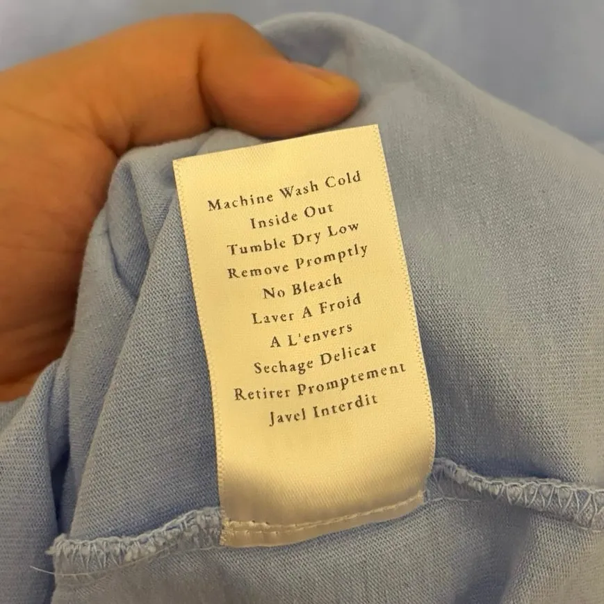 Frank & Eileen 100% Cotton Blue Lauren Polo Heritage Mini Dress Size Medium - Image 7