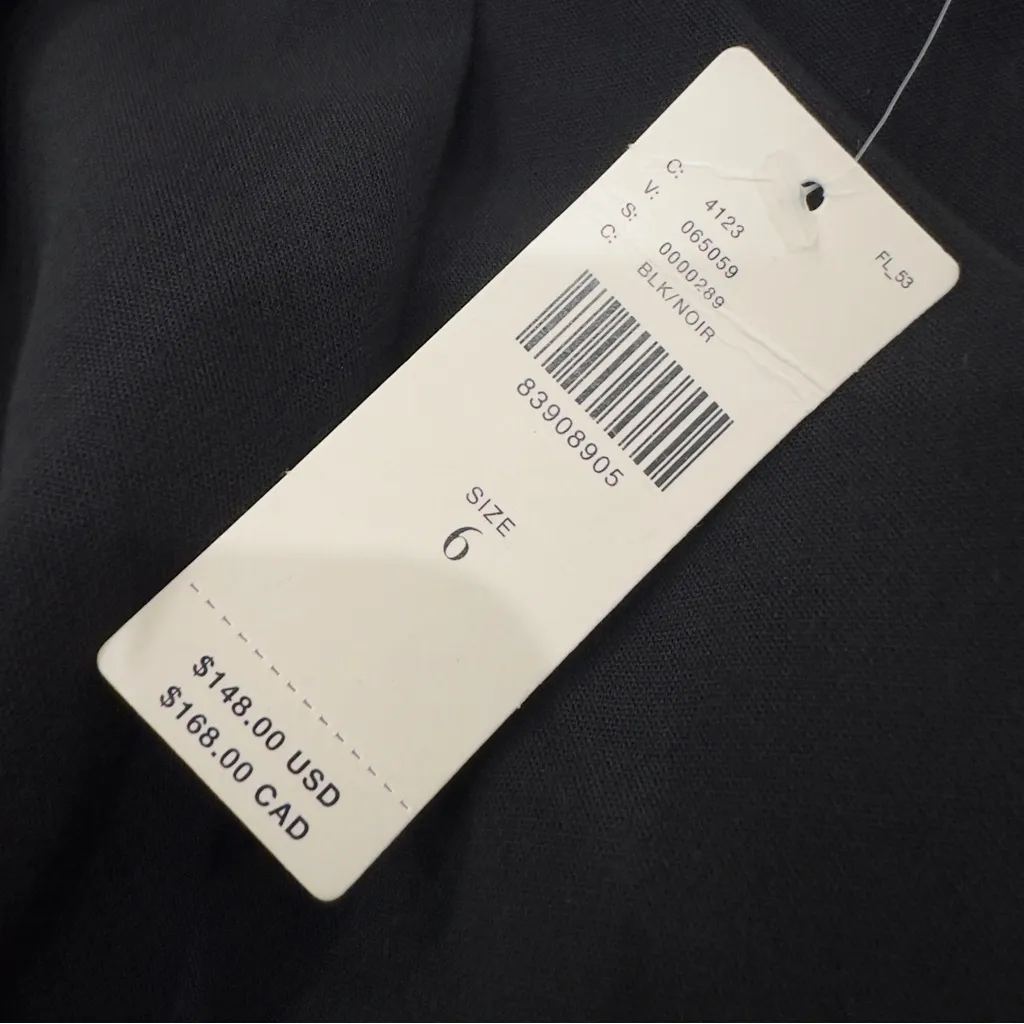 NWT Maeve Anthropologie Tie Waist Culottes Pants Size 6 Black Style OBI698787 - Image 6