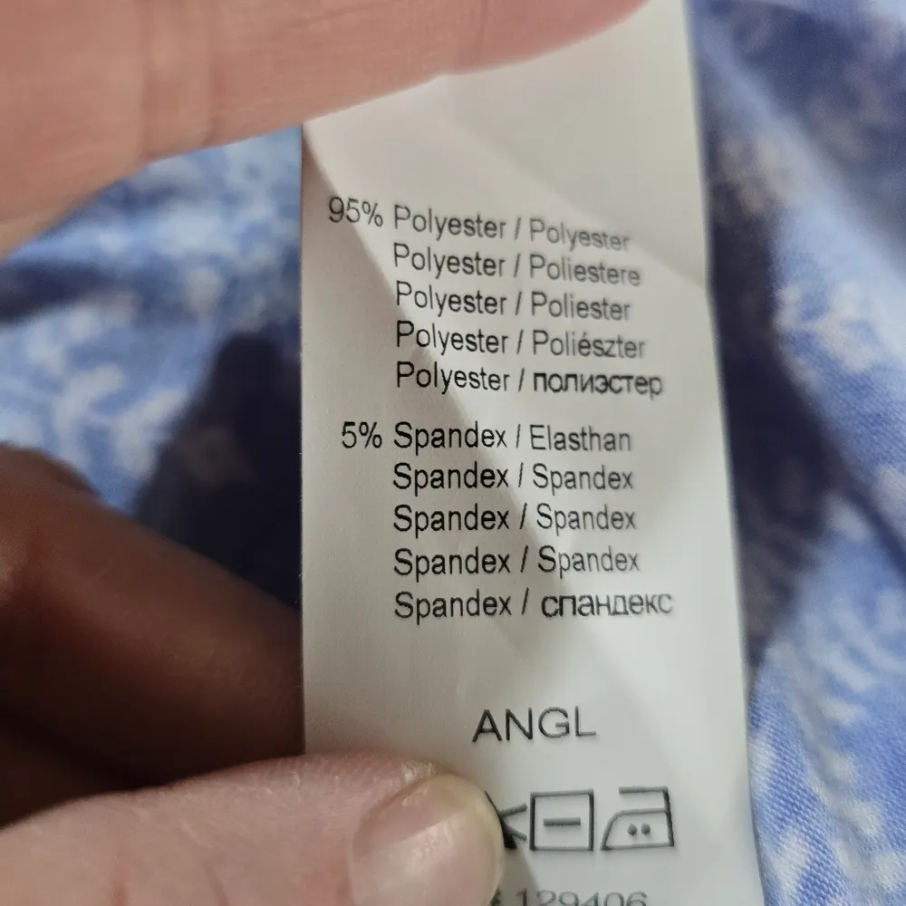 Venus Blue Paisley Off-Shoulder Pom Pom Trim Paisley Mini Dress Size Small - Image 8