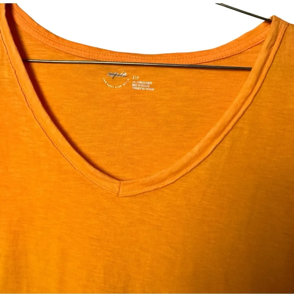 Aerie Oversized Short Sleeve Casual Style  Bright Orange V-Neck T-Shirt Sz S - Image 3