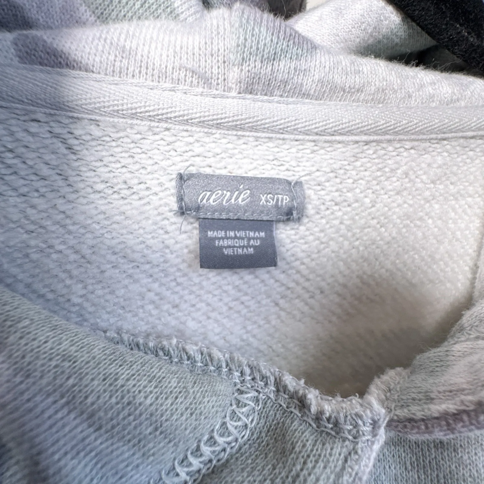 Aerie XS Camo Hoodie – Gray Green Lounge Sweatshirt - Image 4