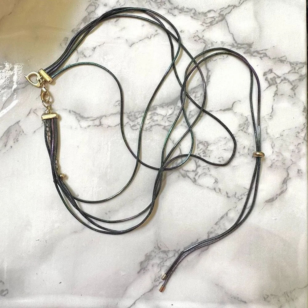 Iridescent multi strand lariat necklace - Image 7