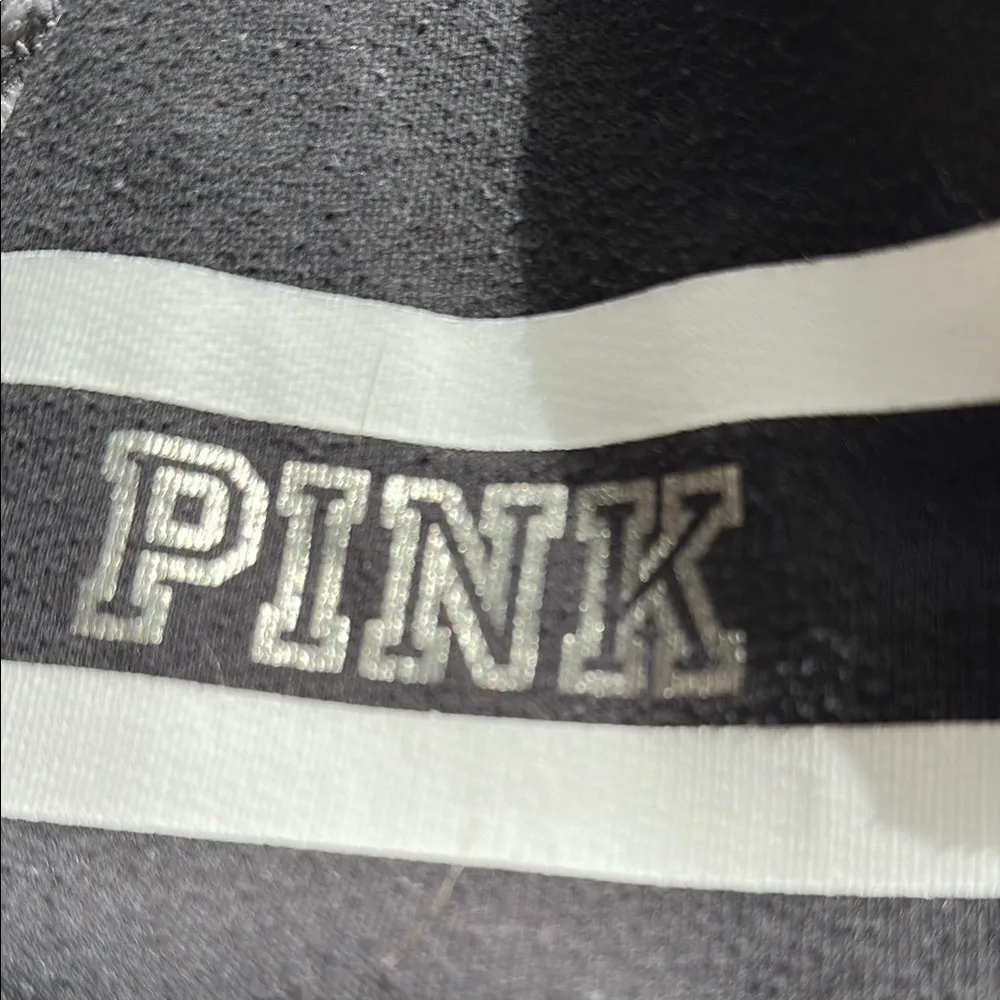 PINK Victoria's Secret Black and Gray Crew Neck Sweater - Image 8