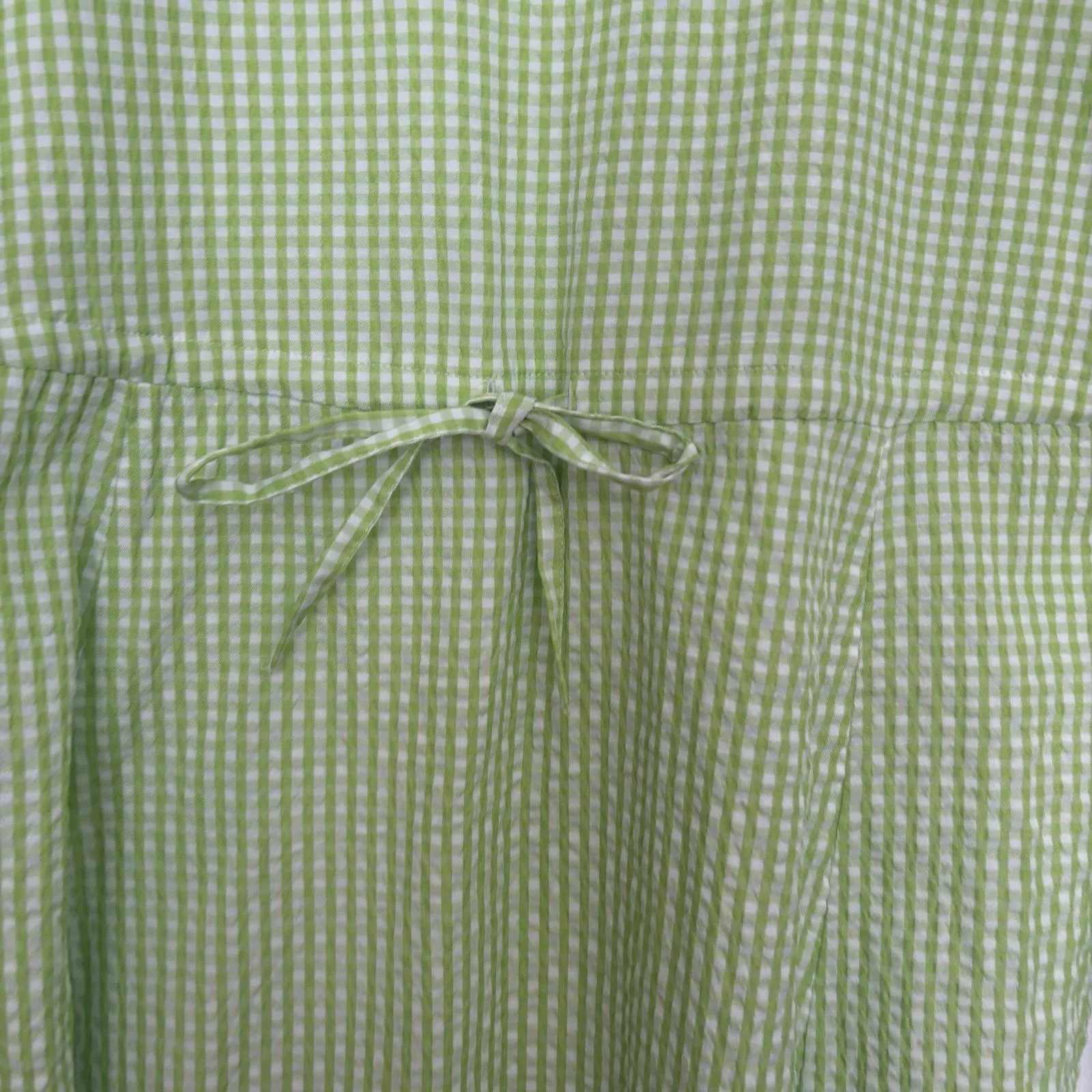 Monki Green And White Gingham Plaid Seersucker Midi Dress Size‎ XS - Image 5