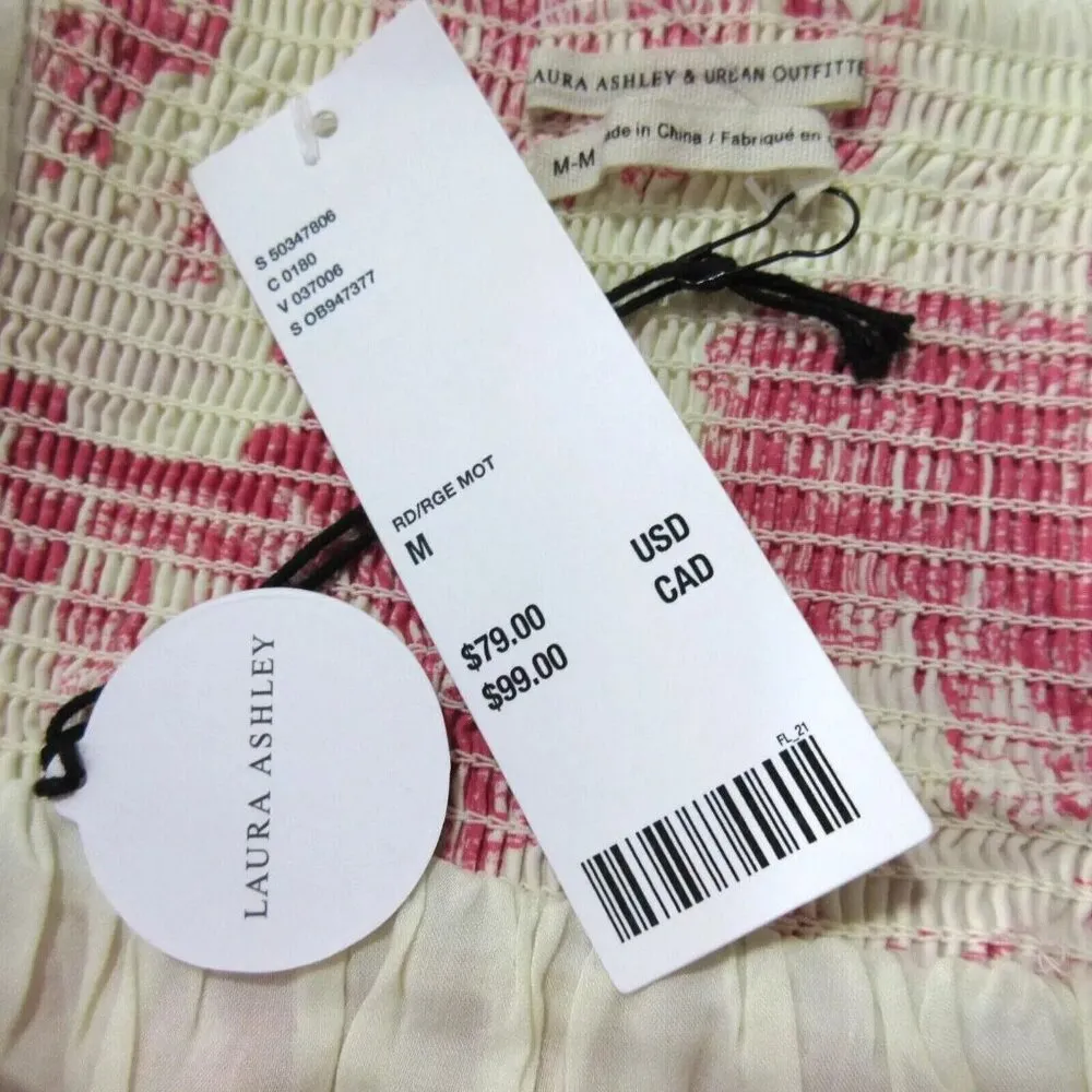 NWT Laura Ashley x Urban Outfitters Penelope In Red Pink Cherub Babydoll Dress M - Image 3