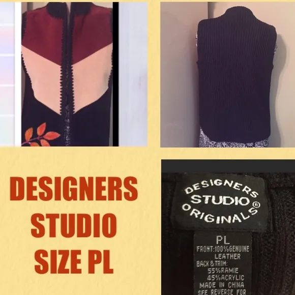 Designer's Studio / Leather& Sweater Vest SizePL Size undefined - Image 4