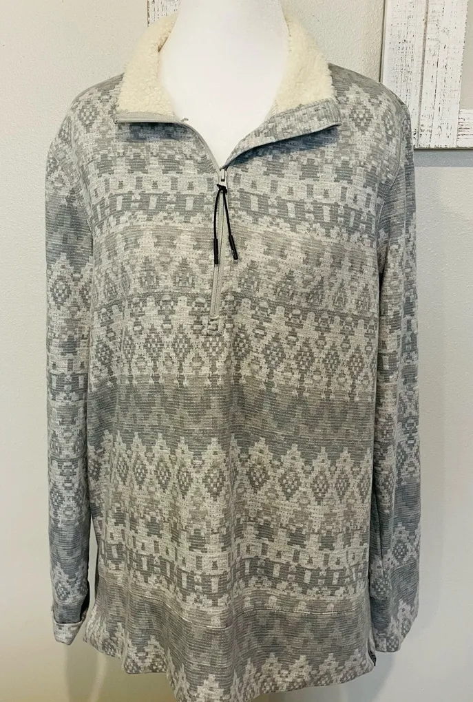 Women’s Free Country Sherpa-Lined Quarter-Zip Pullover - Image 1