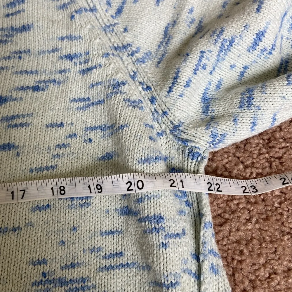 J.Crew Speckled Cotton Sweater (Sz XL) Sky Cabana Space Dye Blue - Image 10