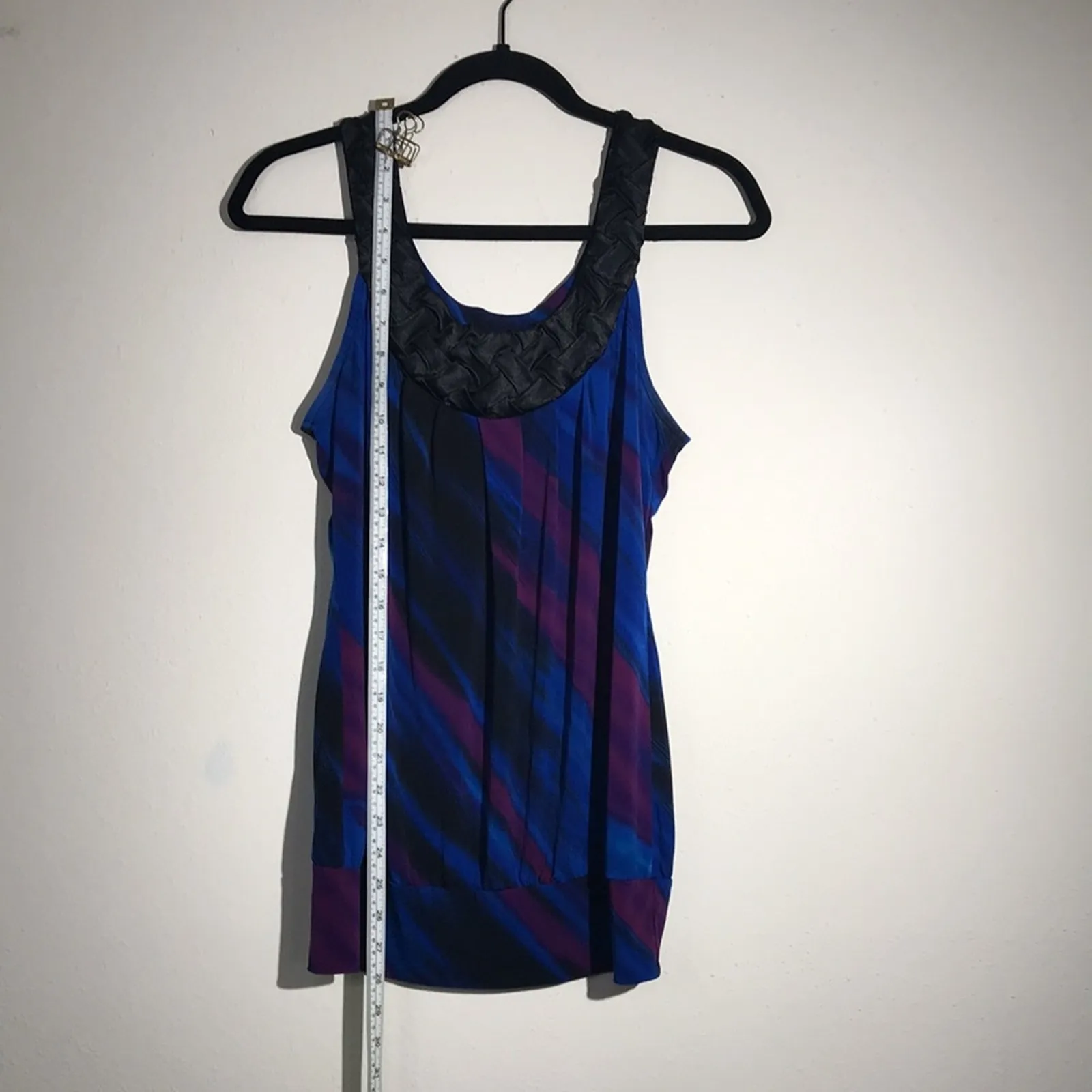 HEARTSOUL Blue Abstract Stripe Tank Top Size Large - Image 2