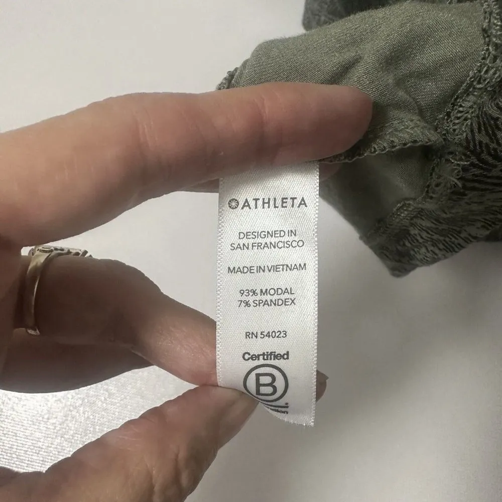 Athleta Dress Womens Medium Santorini Thera Printed Mojave Laurel Olive … - Image 4