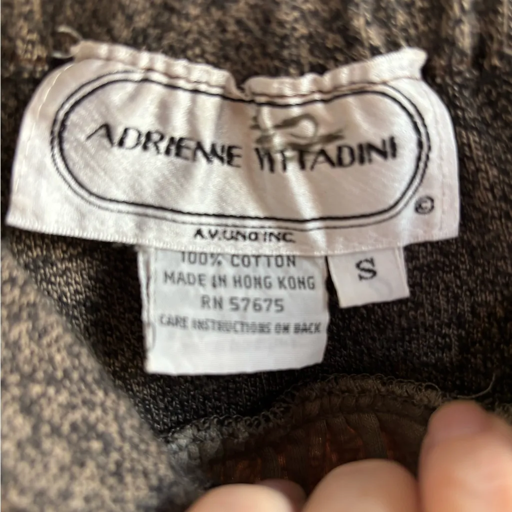 Vintage Adrienne Vittadini Black and Gray Midi Skirt size small cotton - Image 3