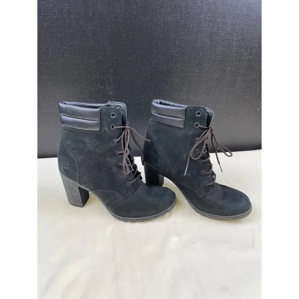 Timberland Women's Black Suede shoes/boots heel 3.5" Size 7.5 SKU 4982 - Image 3
