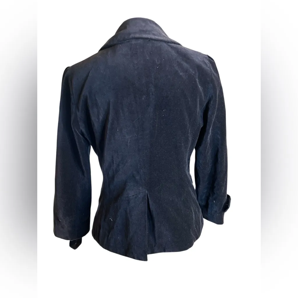 American Eagle Outfitters Black Velvet Double-Breasted Blazer sz M | 100% Cotton - Image 13