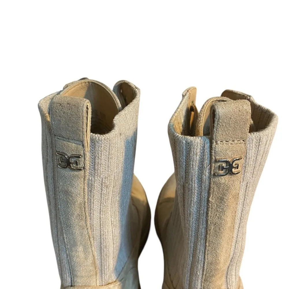Sam Edelman Tan Suede Leather Knit Lydell Combat Boot Boho Grunge Winter 90s - Image 8