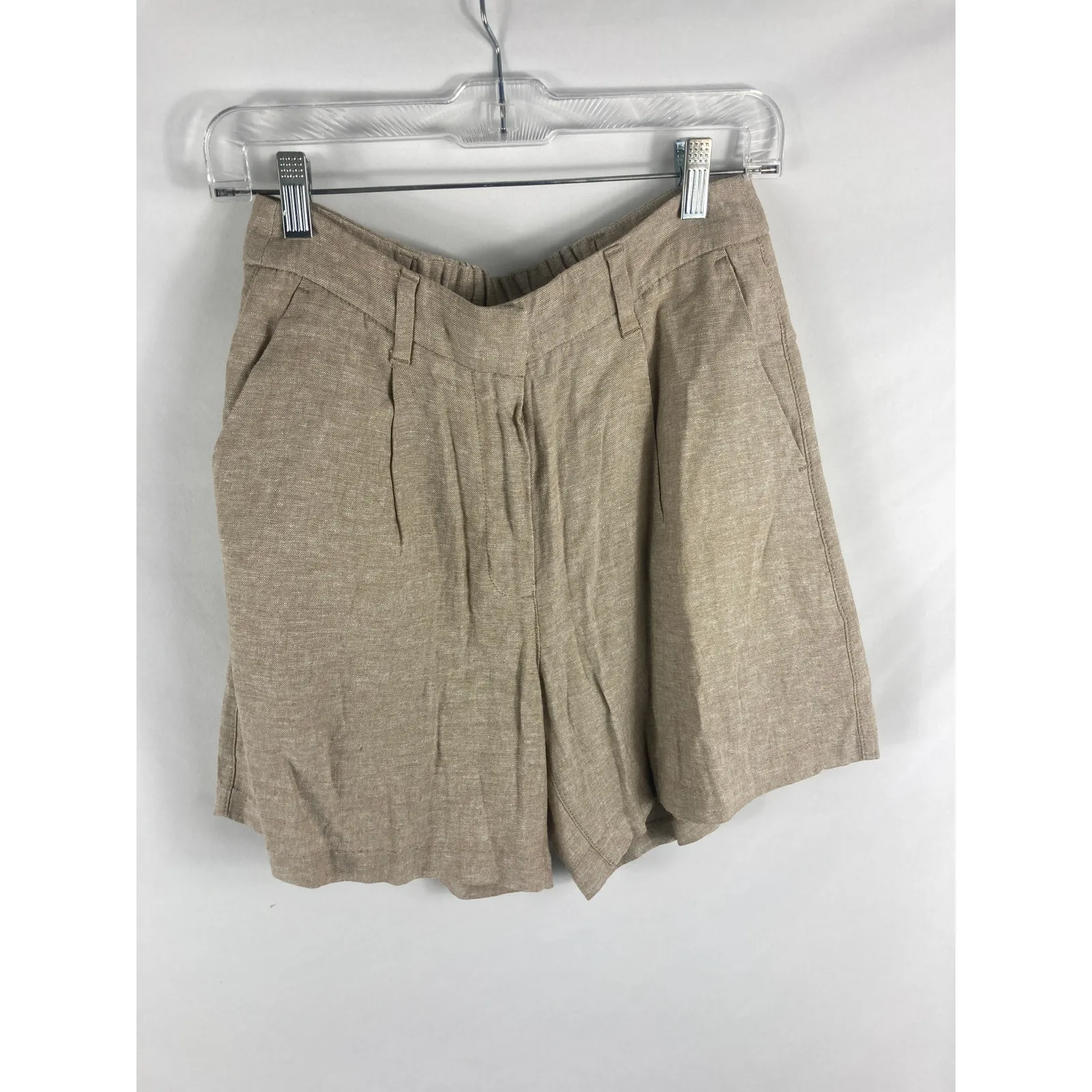 Old Navy Linen Blend High Waist Tan Shorts Size Medium - Image 2