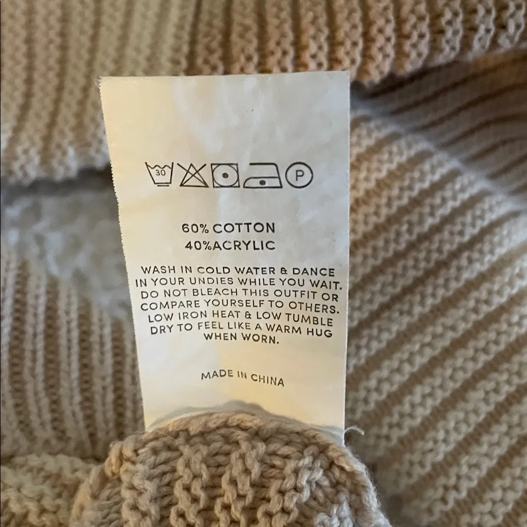 PEPPERMAYO Tulum Nights Neutral Patchwork Knit Checkered Jumper Sweater Size S - Image 12